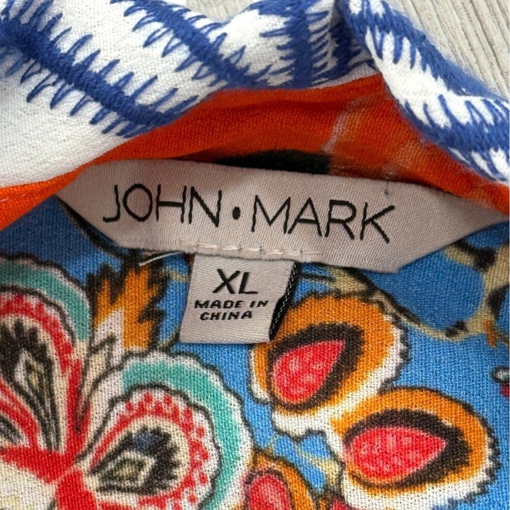 John Mark Tunic Button-Up Colorful Mixed Print Bo… - image 4